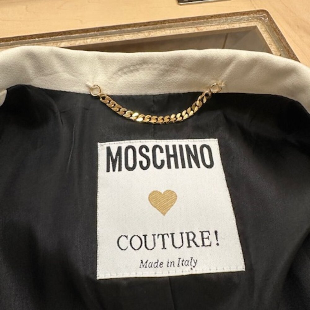 Moschino Couture Black and Off-white Size 38 Coat - Picture 12 of 16